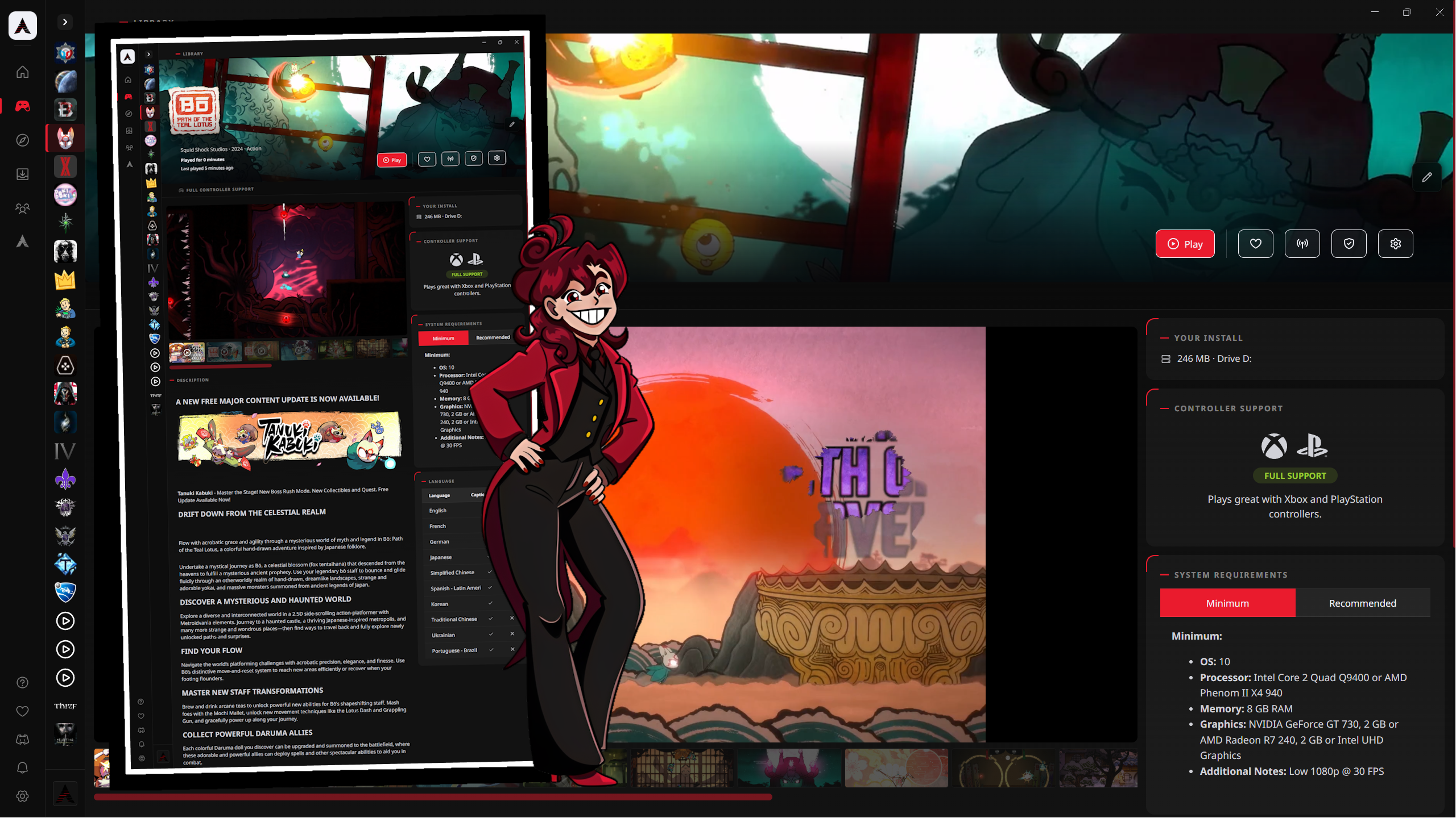 Echo game detail page with a Play button ready to launch